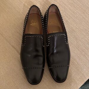 Christian Louboutin Black Dandy Cloo Studded Loafers
